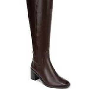27 EDIT Naturalizer Edda Knee High Boot, Brown Leather, Wide Calf Women Size 8